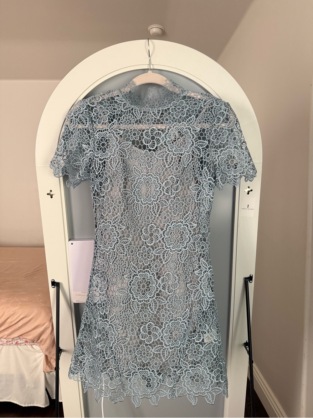Self-Portrait Blue Floral Lace Open Back Mini Dress｜US 4｜Excellent - Picture 3 of 8